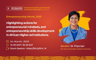 Entrepreneurship Month 2023 Session 1: Highlighting actions for entrepreneurial mindsets and skills development in African HEIs